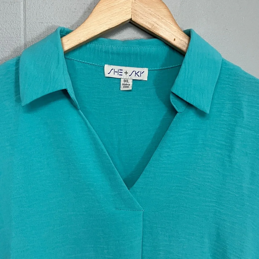 New She + Sky Blouse Top 1X - Picture 6 of 10